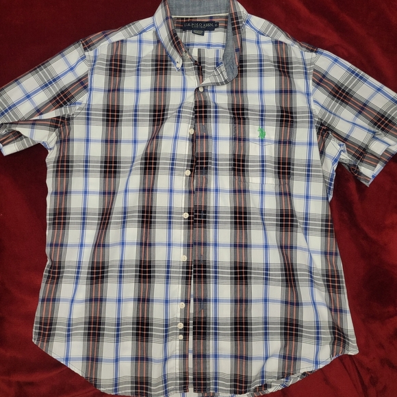 U.S. Polo Assn. Blue and White Casual Button Down Shirt - Picture 1 of 4